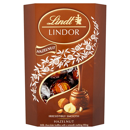 Конфеты Lindor из молочного шоколада с кусочками фундука 200г