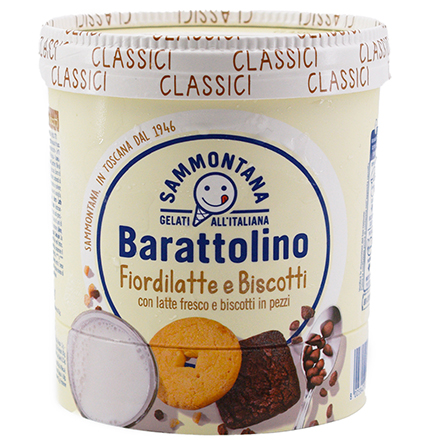 Мороженое Barattolino Fiordilatte е Biscotti ведро 500г