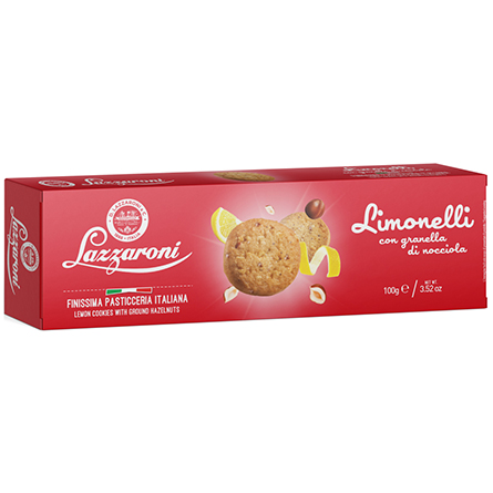 Печенье LAZZARONI LIMONELLI лимонное с фундуком 100г