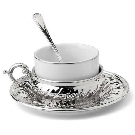 Набор чайный на 1 персону 4 предмета Страдивари серебро