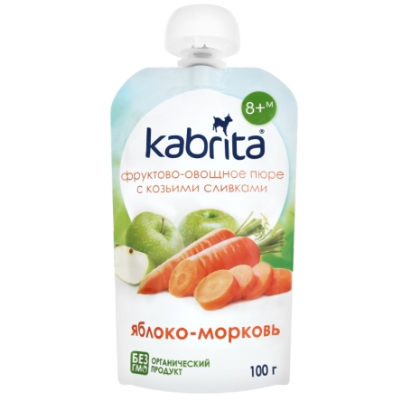 Пюре Kabrita на козьих сливках  яблоко/морковь 100г