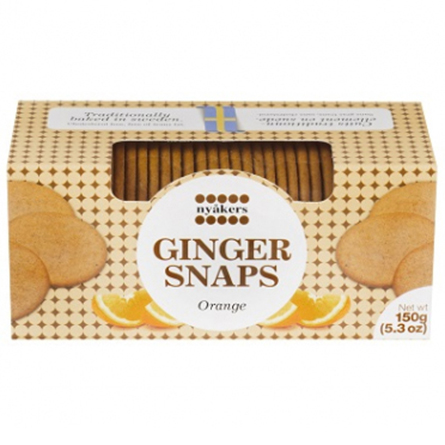 Печенье Nyakers Snaps Ginger Orange имбирное апельсин 150г